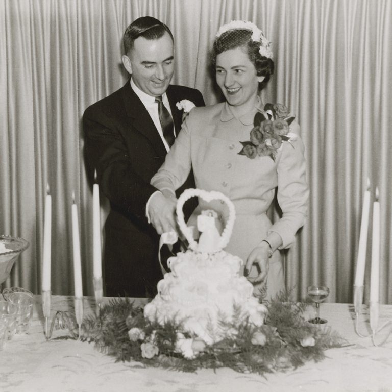 RG and Betty Cutting Wedding Cake